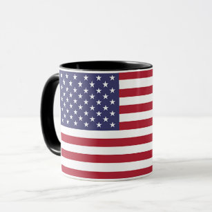 Black Combo Mug with flag of USA