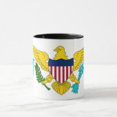 Black Combo Mug with flag of Virgin Islands, USA (Center)