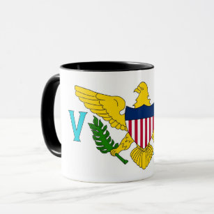 Black Combo Mug with flag of Virgin Islands, USA