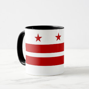 Black Combo Mug with flag of Washington DC, USA