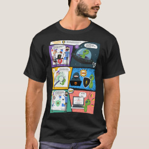 Black Comics Greenie AI Protector Man T-Shirt