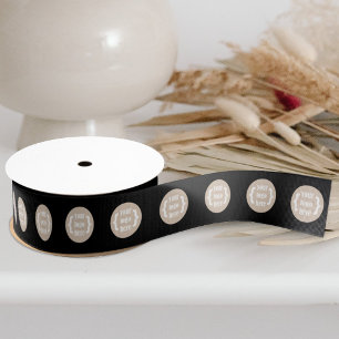 Black Company Branded, Logo Promotional Gift  Grosgrain Ribbon