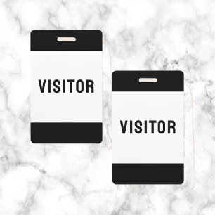 Black Company Visitor Simple Modern ID Badge