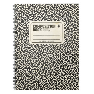Black Composition Notebook with Label