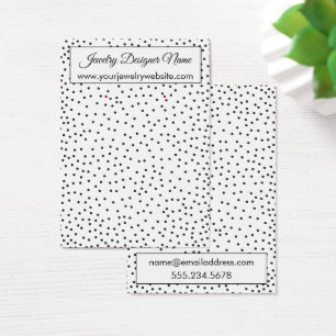 Black Confetti on White Earring Holder Display