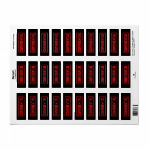 Black Confidential Return Address Label