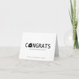 Black Congrats New Homeowner Real Estate  Card