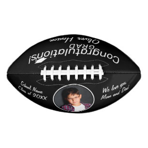 Black Congratulations Grad Graduation Photo Football