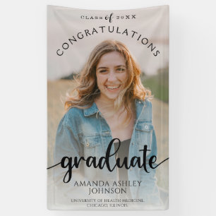 Black Congratulations Graduate Photo Graduation Banner