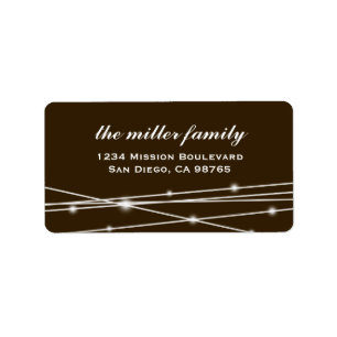 Black contemporary holiday glow address label