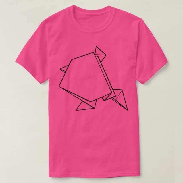 Black contoured frog origami T-Shirt (Design Front)
