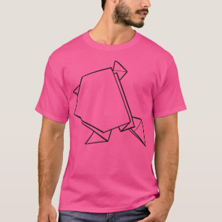 Black contoured frog origami T-Shirt