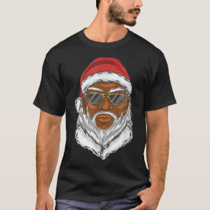 Black Cool Santa Claus Christmas New Year T-Shirt