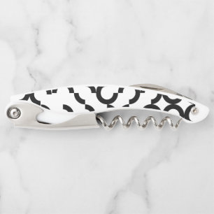 Black, cool, trendy, modern, urban circular art corkscrew