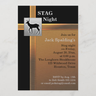 Black, Copper, and Silver Stag Invitation