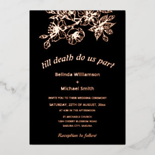 Black Copper Floral   Goth Wedding