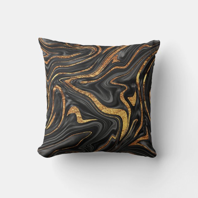 Black Copper Marble #1 #decor #art Cushion (Front)