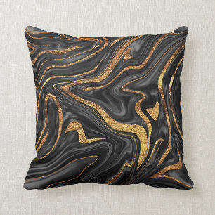 Black Copper Marble #1 #decor #art Cushion