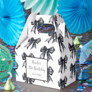 Black Coquette Bow Birthday Party Favour Box