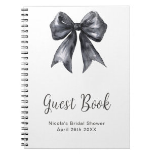 Black Coquette Bow Bridal Shower Guest Book
