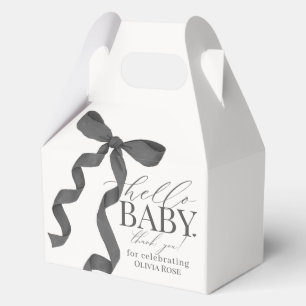 Black Coquette Bow Girl Baby Shower Gift Favour Box