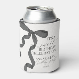 Black Coquette Bow Girl Birthday Party Favours Can Cooler