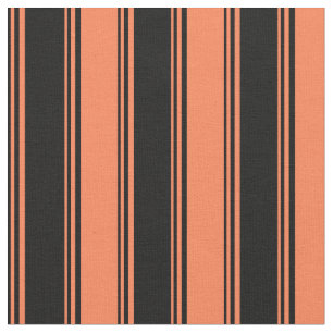 Black & Coral Coloured Pattern Fabric