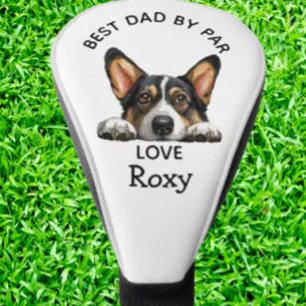 Black Corgi Peeking Puppy Customise  Golf Head Cover