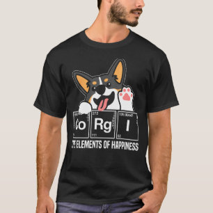 Black Corgi Periodic Table Chemistry Science Teach T-Shirt