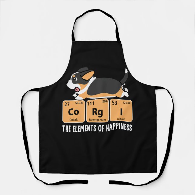 Black Corgi The Elements Of Happiness Pediotric Ta Apron (Front)