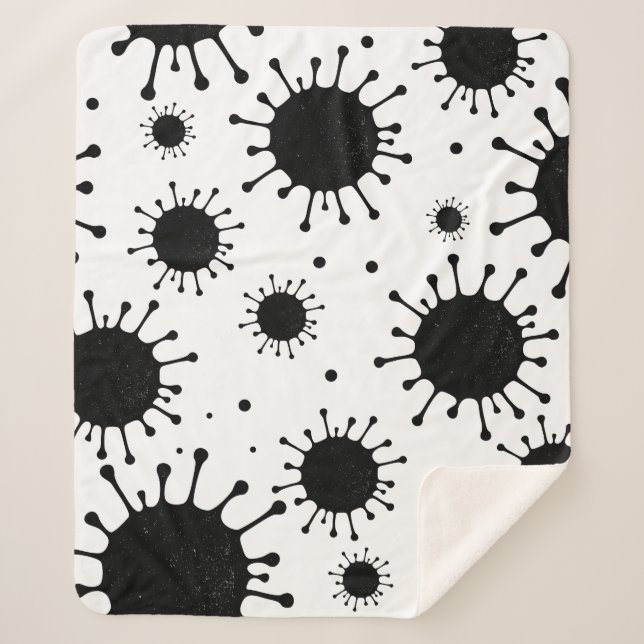 black coronavirus sherpa blanket (Front)