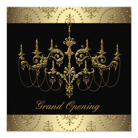 Black Corporate Business Grand Opening Party Card