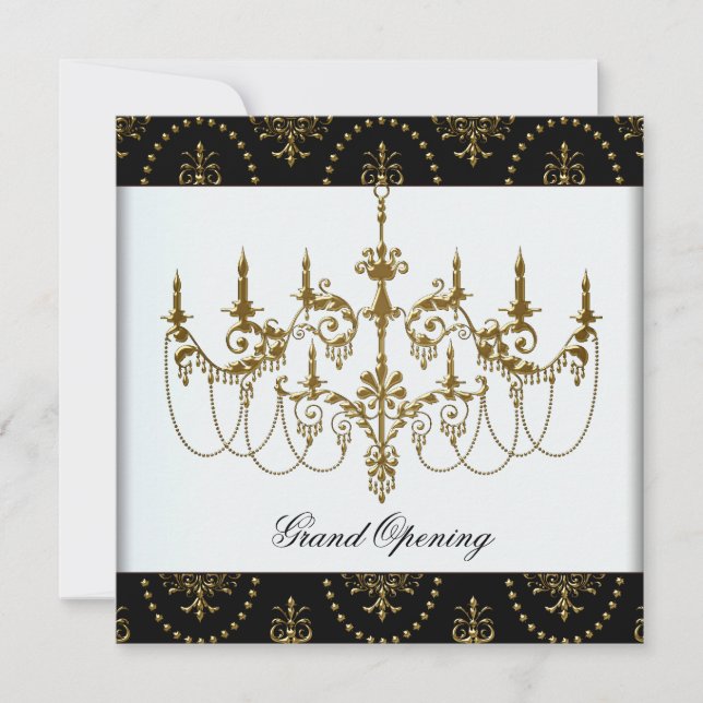 Black Corporate Business Grand Opening Party Invitation (Front)