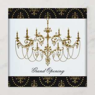 Black Corporate Business Grand Opening Party Invitation