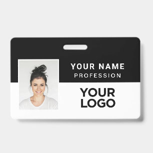 Black Corporate Employee Photo Name Tag ID Badge