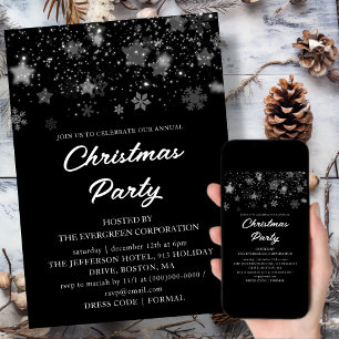 Black Corporate   Office Christmas Holiday Party Invitation
