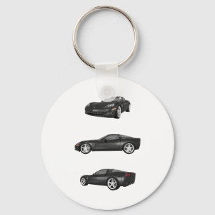 Black Corvette Key Ring