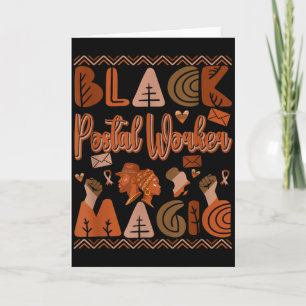 Black Costume Postal Worker Proud Afro Black Histo Card