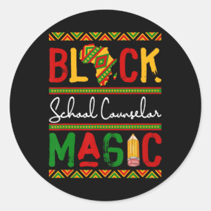Black Costume School Counsellor Proud Black Histor Classic Round Sticker