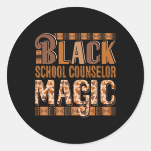 Black Costume School Counselor Proud Black History Classic Round Sticker