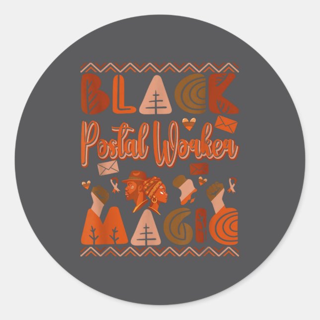 Black Costume Stal Worker Proud Afro Black Histo  Classic Round Sticker (Front)