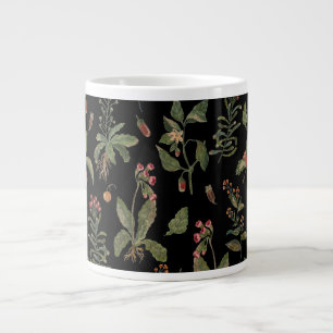 Black Cottagecore Herb Large Coffee Mug