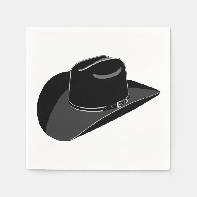 Black country cowboy hat  napkin (Front)