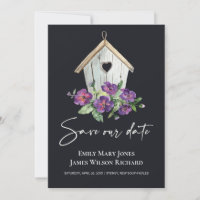 BLACK COUNTRY RUSTIC PURPLE FLORAL BIRDHOUSE