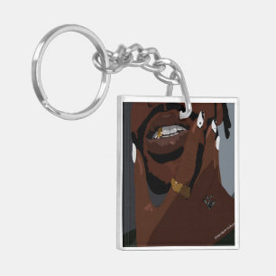 Black couple artwork art (Black love) Key Ring