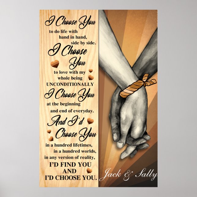 Black Couple I Choose You Poster (Front)