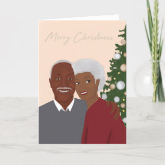 Black Couple, parents, grandparents Christmas Card