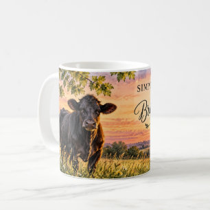 Black Cow Country Sunset Coffee Mug