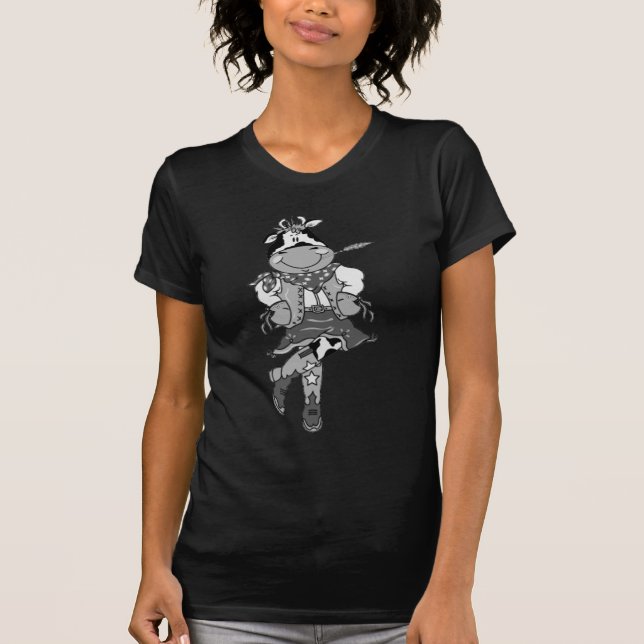Black Cow CowGirl T-Shirt (Front)