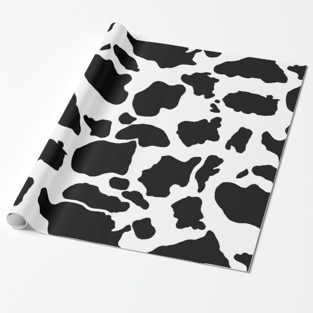 Black Cow skin | Wrapping Paper (Unrolled)